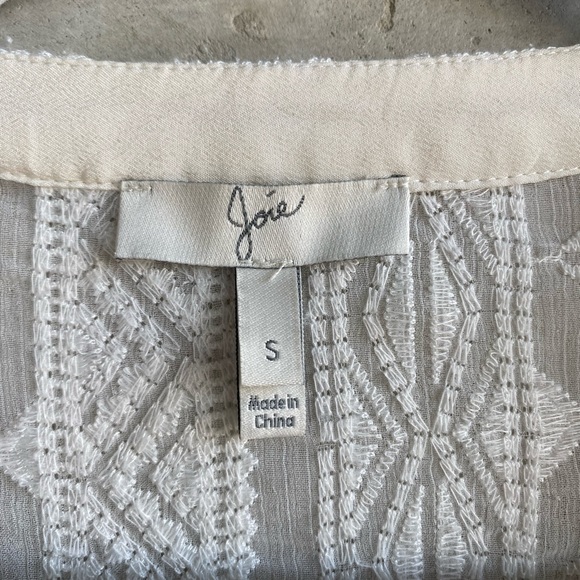 Joie V-Neck Mini Shift Dress Embroidered White Size S - Picture 4 of 6